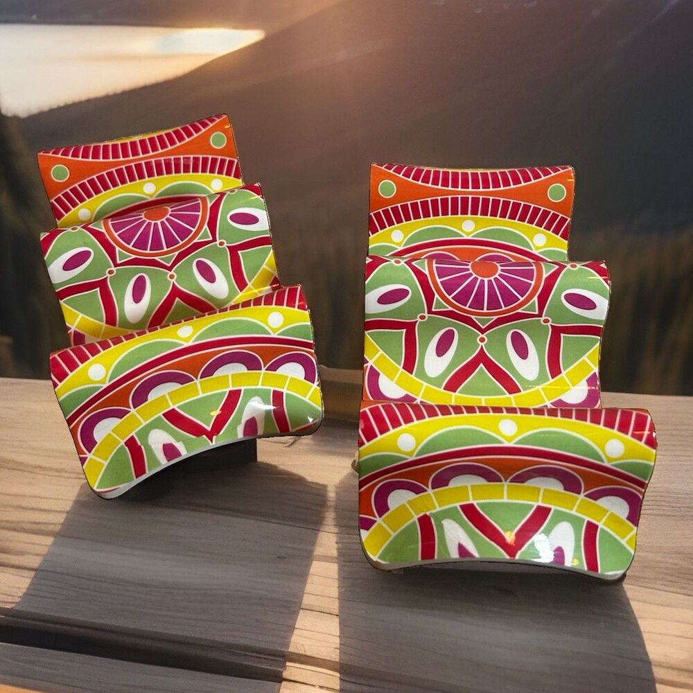Colorful Reversible Plastic Taco Holders Set of 2 Holds 2 or 3 Tacos Multicolor